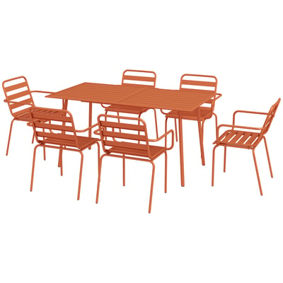 Ensemble de salon de jardin Acier Rouge OUTSUNNY