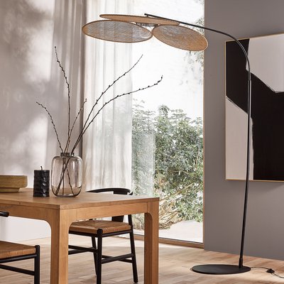 Canopée Rattan Arc Floor Lamp, designed by E. Gallina. AM.PM
