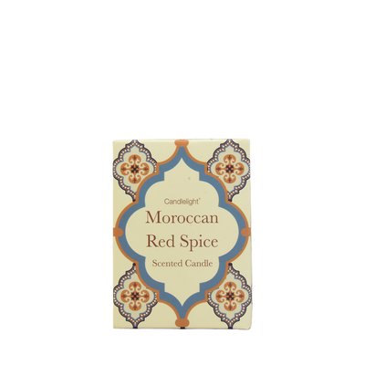 Moroccan Red Spice Candle in Gift Box Red Cinnamon Scent SO'HOME