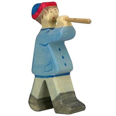 Figurine Crèche de Noël - Berger avec flûte 2 HOLZTIGER
