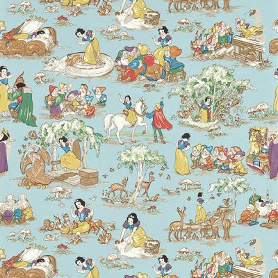 Snow White Puddle Blue Wallpaper SANDERSON X DISNEY