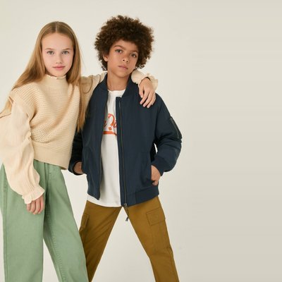 Gilet en maille col montant, en coton BIO MONOPRIX