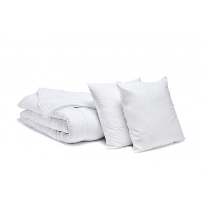 Pack Anti-Acariens Couette Chaude + 1 ou 2 Oreillers 60x60cm BLEU CALIN