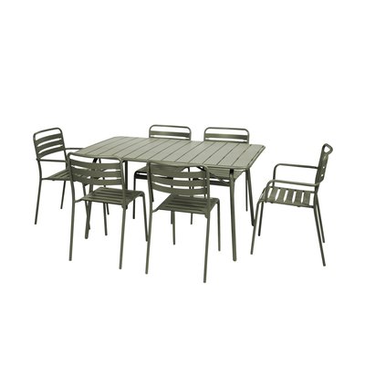 Table de jardin pliante métal 4 chaises 2 fauteuils AMÉLIA SWEEEK