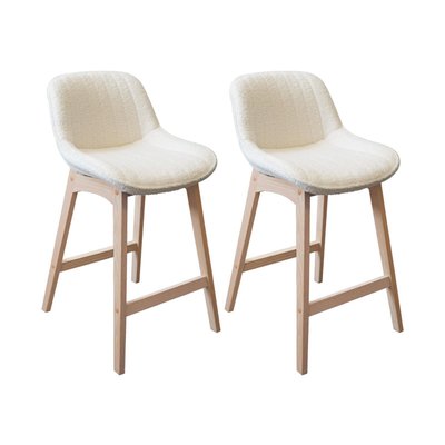 Lot 2 chaises d'îlot tissus bouclette MILK MOB IN