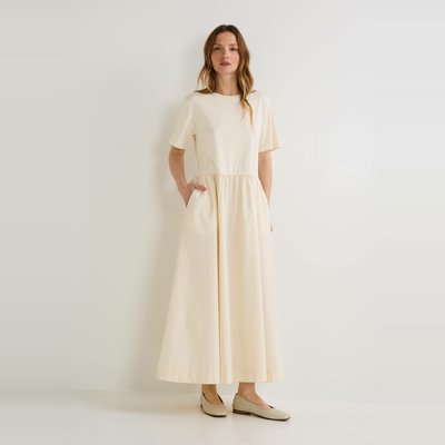 Robe longue bi-matière unie MONOPRIX
