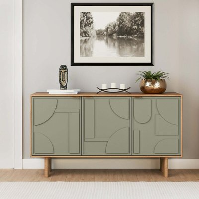 Piza Geometric Mango Wood 3 Door Sideboard ÉDITÉ