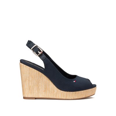Iconic Elena Sling Platform Sandals in Canvas/Leather TOMMY HILFIGER