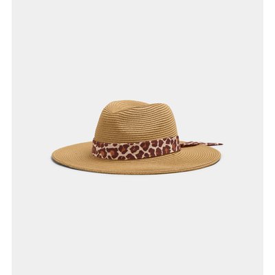 Chapeau De Paille Canotier Rolanda Leopard GALERIES LAFAYETTE