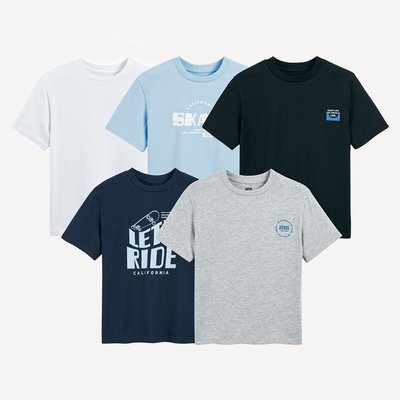 5er-Pack T-Shirts mit Message-Print LA REDOUTE COLLECTIONS