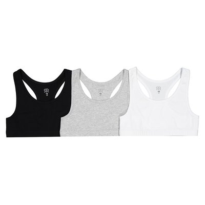 Lot de 3 brassières unies en coton LA REDOUTE COLLECTIONS