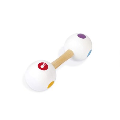 Haltère maracas pour enfant confetti JANOD