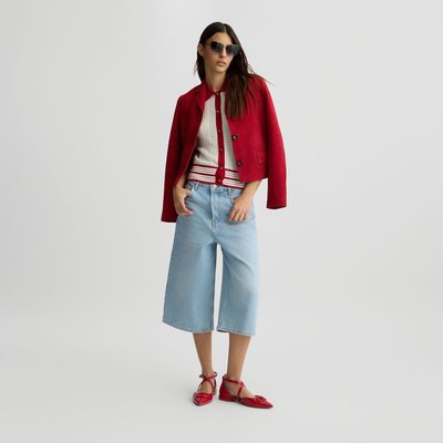 Cardigan blanc et rouge en maille LIU JO