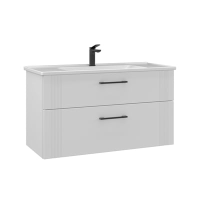 Meuble suspendu 2 tiroirs + vasque 100 cm ONDIA PIER IMPORT