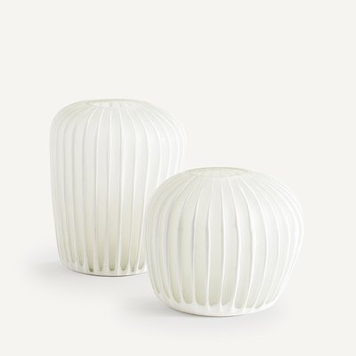 Vase en verre givré strié, Corila AM.PM