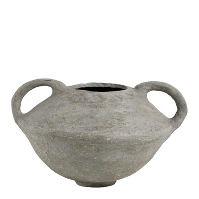 Coupe décorative avec anses papier mâché 55x45x30 BLANC D’IVOIRE