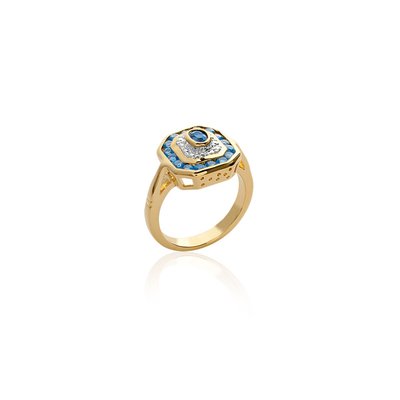 Bague plaqué or saphir véritable DAXON