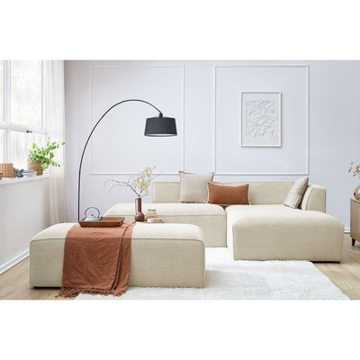 Canapé modulable 5 places en velours côtelé avec pouf, MEGEVE BOBOCHIC