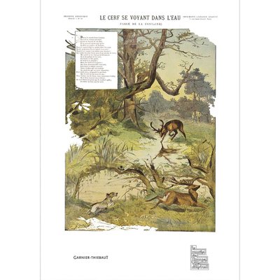 Torchon coton & lin CERF MIROIR GARNIER-THIEBAUT