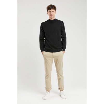 Pull noir col cheminee homme La Redoute