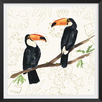 Affiche Joyeux oiseaux tropicaux HEXOA