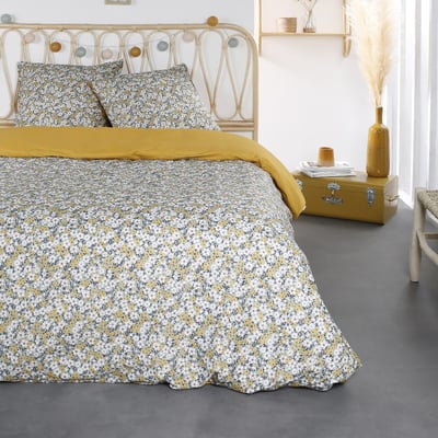 Parure de lit 2 personnes imprimé floral coton SUNSHINE MARLEY TODAY