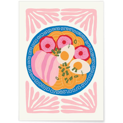 Affiche Assiette de Nouilles Asiatiques L'AFFICHERIE