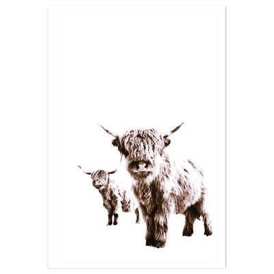 Affiche enfant jumelles en beige HEXOA