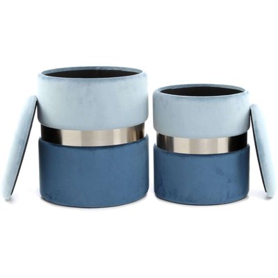 Poufs rangement en velours, rond (lot de 2) ARTE ESPINA