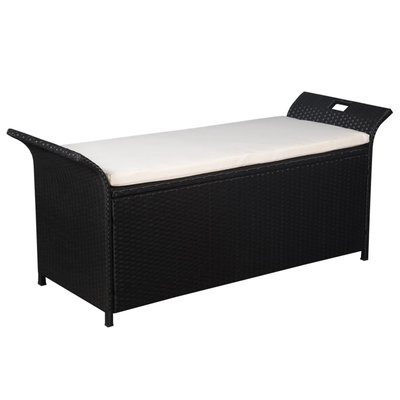 Banc de jardin résine tressée avec coussin HOME MAISON
