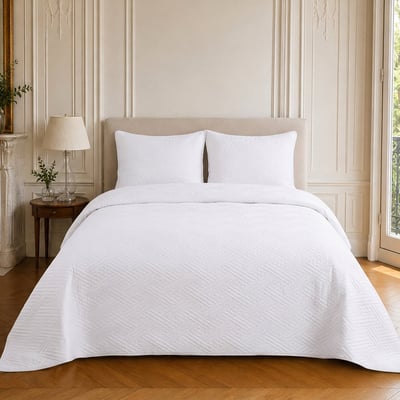 Parure de lit en polyester bicolore terracotta, NAZIM C DESIGN HOME TEXTILE