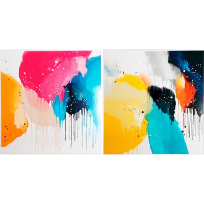 Tableau abstrait moderne, lot de 2, Krysta RECOLLECTION