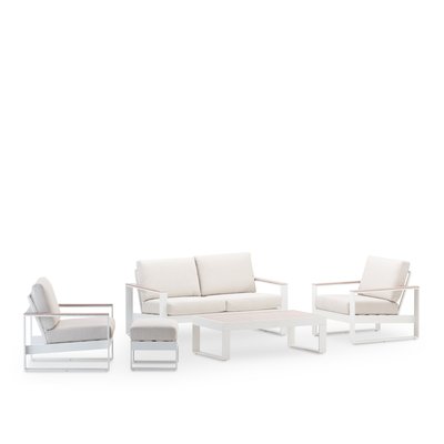 Salon de jardin 4 places avec pouf, MANHATTAN DEFORA HOME