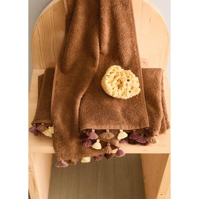 Serviette de toilette enfant coton pompons multicolores MANGO HOME
