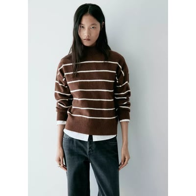 Pull-over rayures col montant MANGO