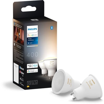 Ampoule LED connectée GU10 White Ambiance pack de 2 PHILIPS HUE
