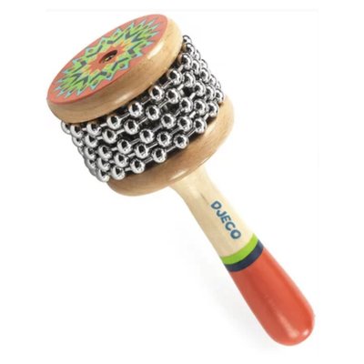 Mini cabassa en bois couleur estivale DJECO