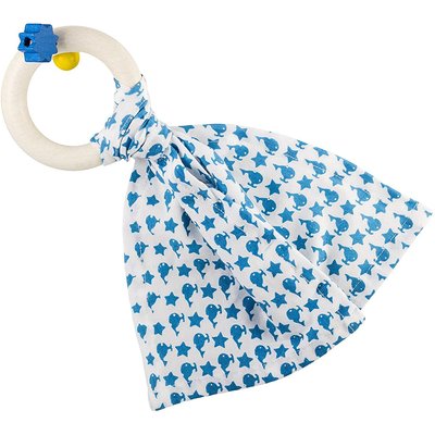 Hochet Doudou Bib0+ bleu LITTLE BIG THING