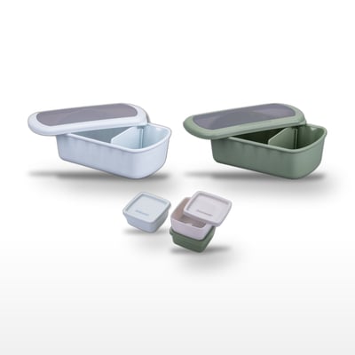 Lot de 2 lunch box 1L avec 3 boîtes à sauce STORAGE FACKELMANN