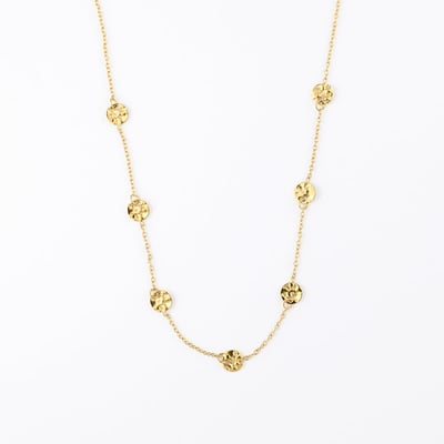 Collier chaîne fine avec disques martelés en acier inoxydable BALABOOSTE