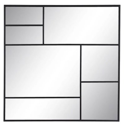 Miroir carré en métal noir 90x2x90cm WADIGA