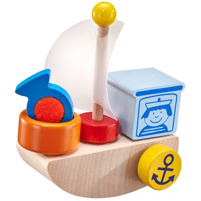 Bateau en bois, velcro 5 pcs SELECTA