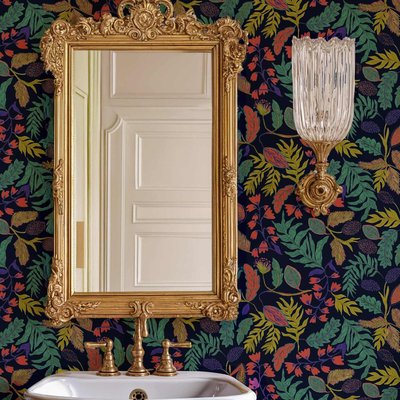Papier peint chic avec motifs floraux dessinés à la main - 340x260 cm (l x h) LA TOUCHE ORIGINALE