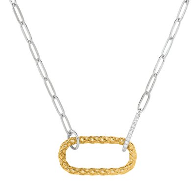 STYLES - Two-tone silver necklace, zirconium oxide by Charles Garnier CHARLES GARNIER