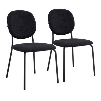 Lot de 2 chaises en acier et tissu, LYA OVIALA
