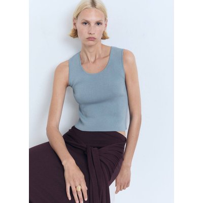 Haut décolleté court en maille MANGO