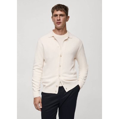 Cardigan laine maille côtelée MANGO MAN