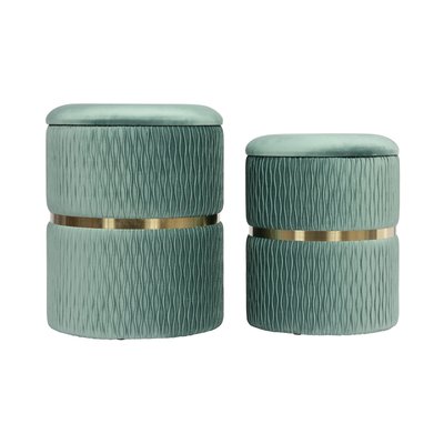 Tabouret en velours rond (lot de 2), Zora ARTE ESPINA