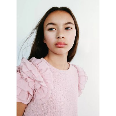 Robe en maille détail à volants MANGO KIDS