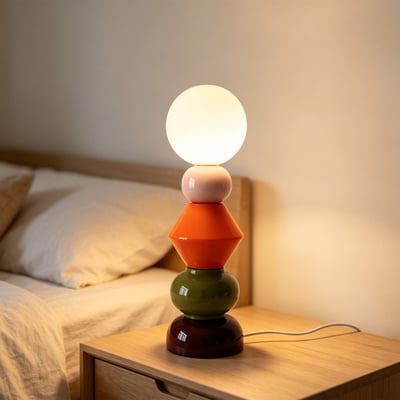 Lampe de table intérieur céramique et verre Ø13cm OMI SWEEEK